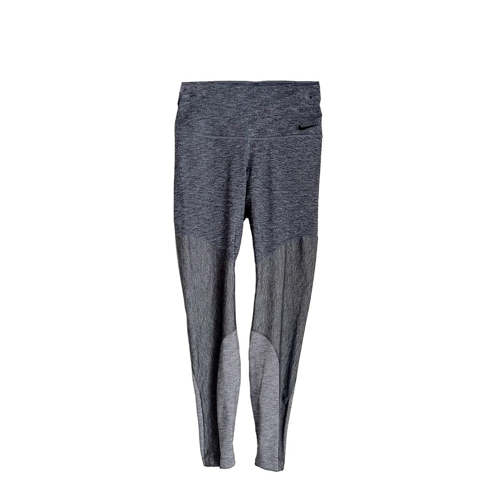 Nike Dri-Fit Heather Grey Colorblock High Waisted Athletic Running Leggings